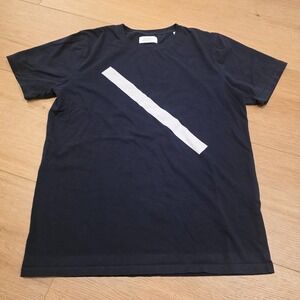 Saturdays NYC Slash Logo Short Sleeve Printed Shirt Men's Small Black Rare